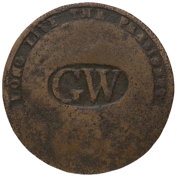 George Washington Long Live the President Inaugural Coat Button From the Very First Presidential Inauguration in 1789